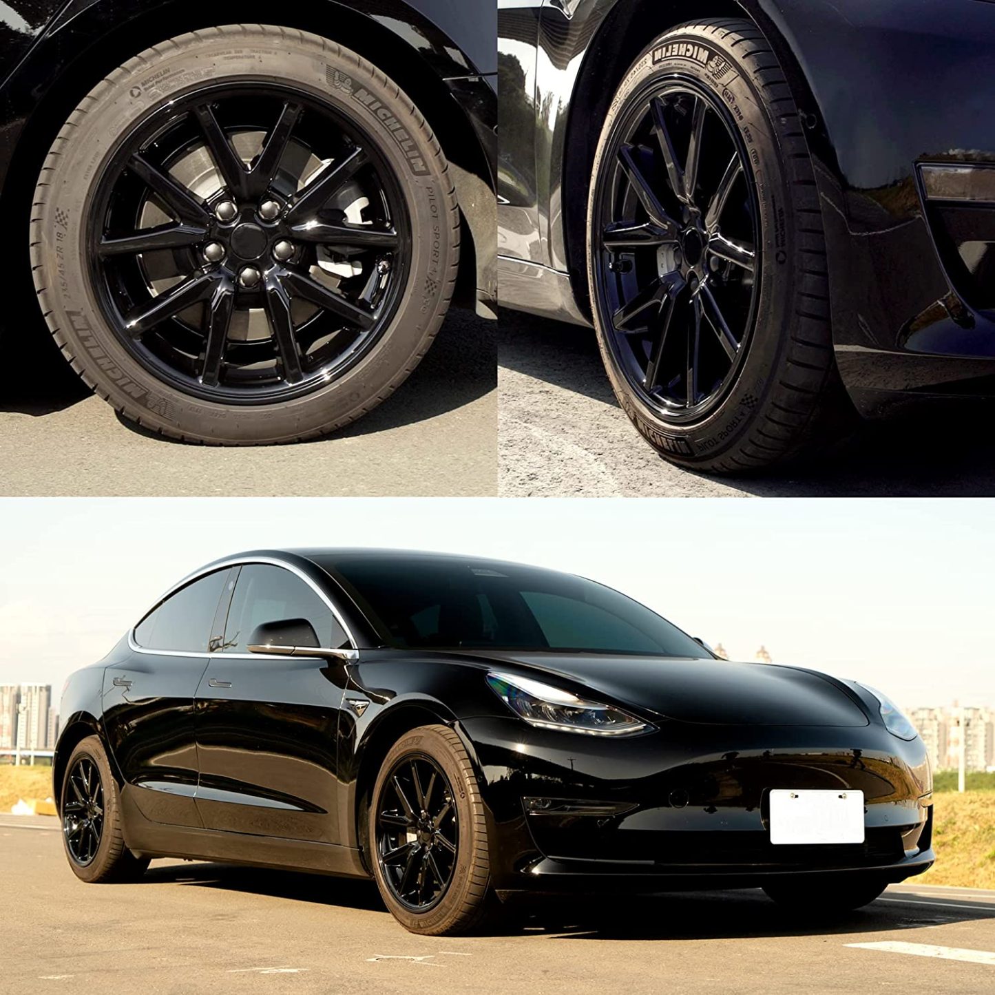 18-Inch Hub Caps fits Tesla Model 3 (4 pcs)