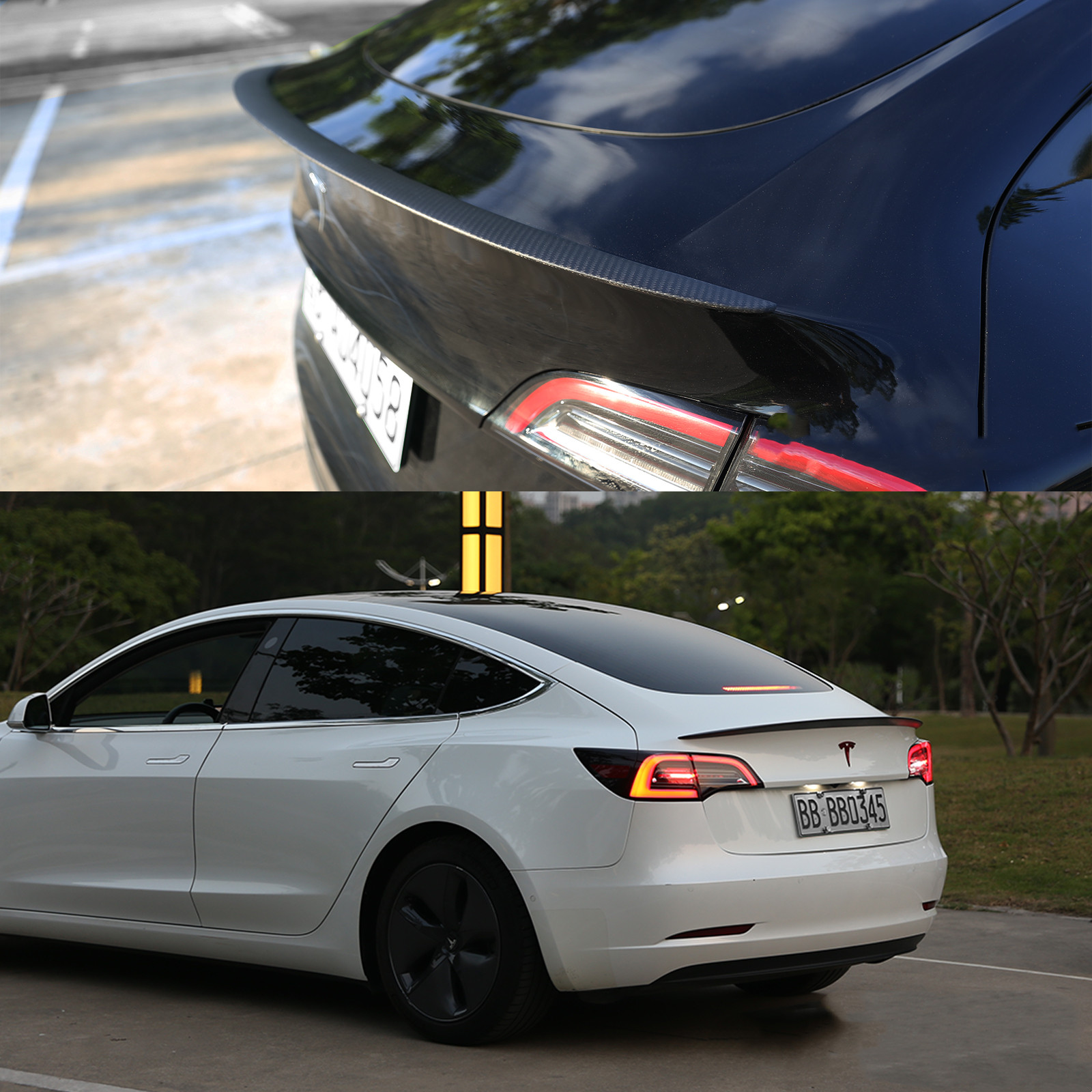 Tesla Model 3 Rear Spoiler - Real Molded Carbon Fiber