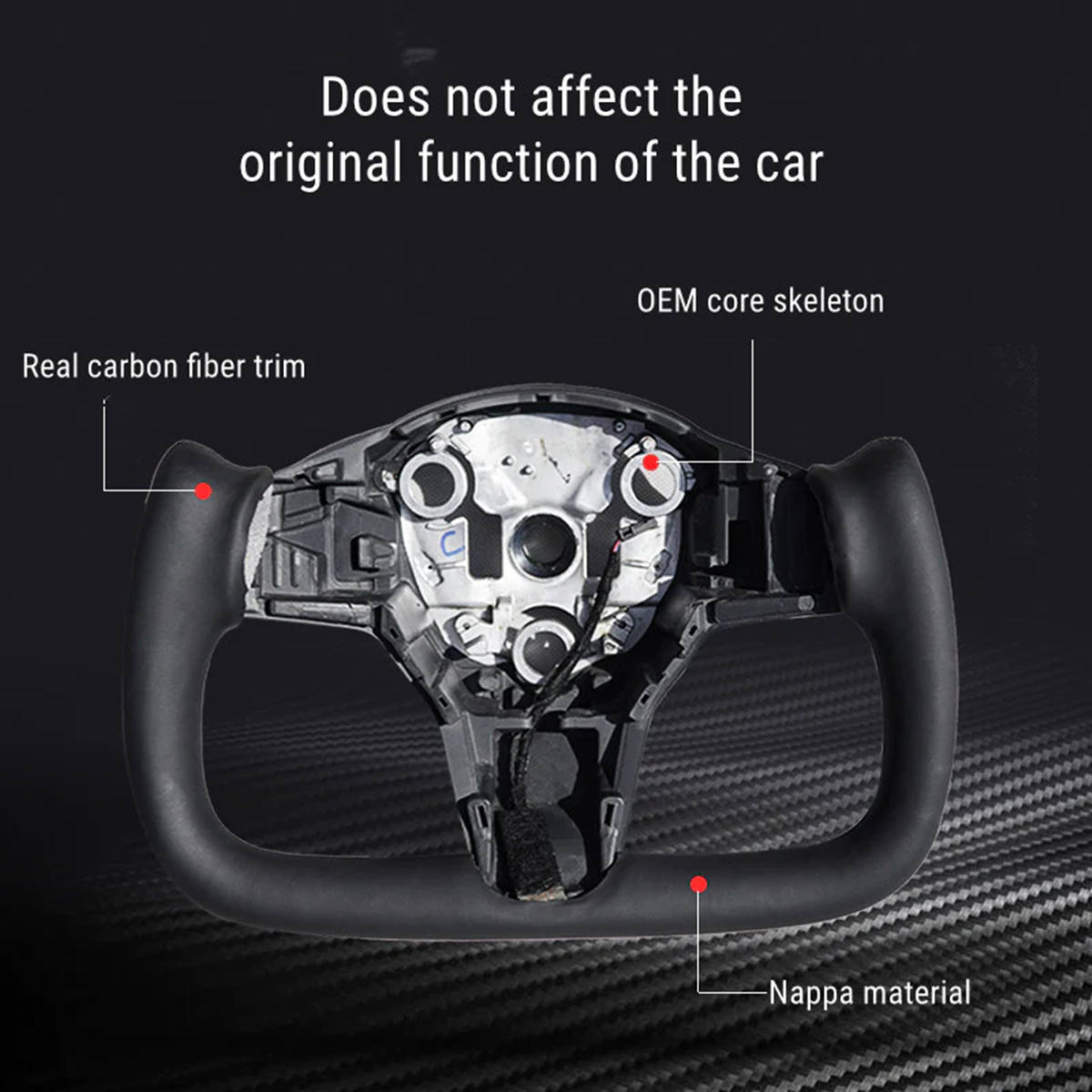 Yoke carbon steering wheel for Tesla Model 3/Y