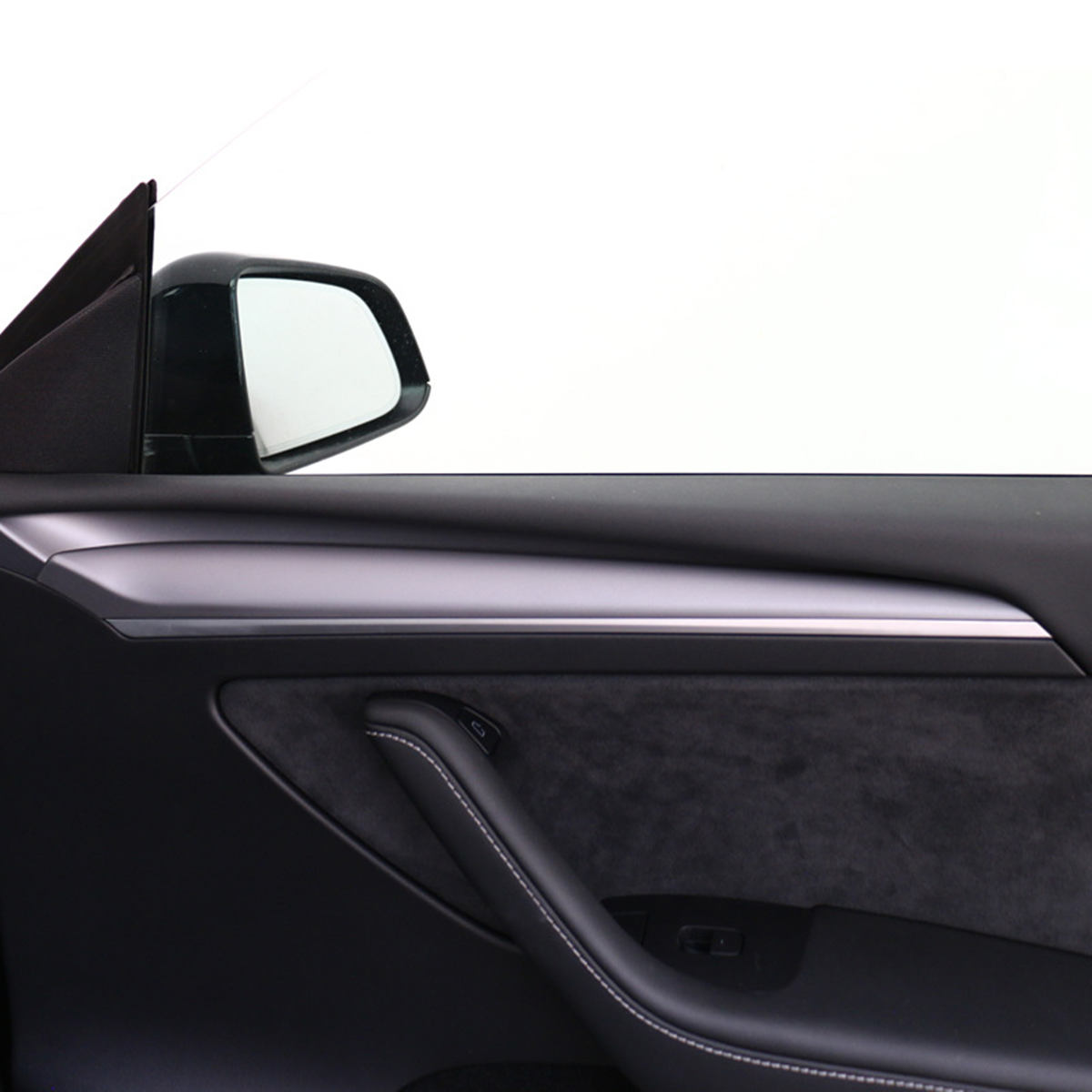 Carbon Fiber Interior Door Panel Cover Trim Fit For Tesla Model 3/Y （2021-2023）