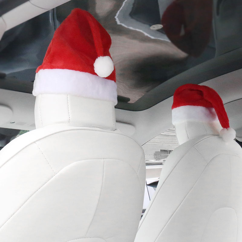 Christmas Hat for Tesla Model 3/X/S/Y Seats (2 hats with 2 pair of eyes)