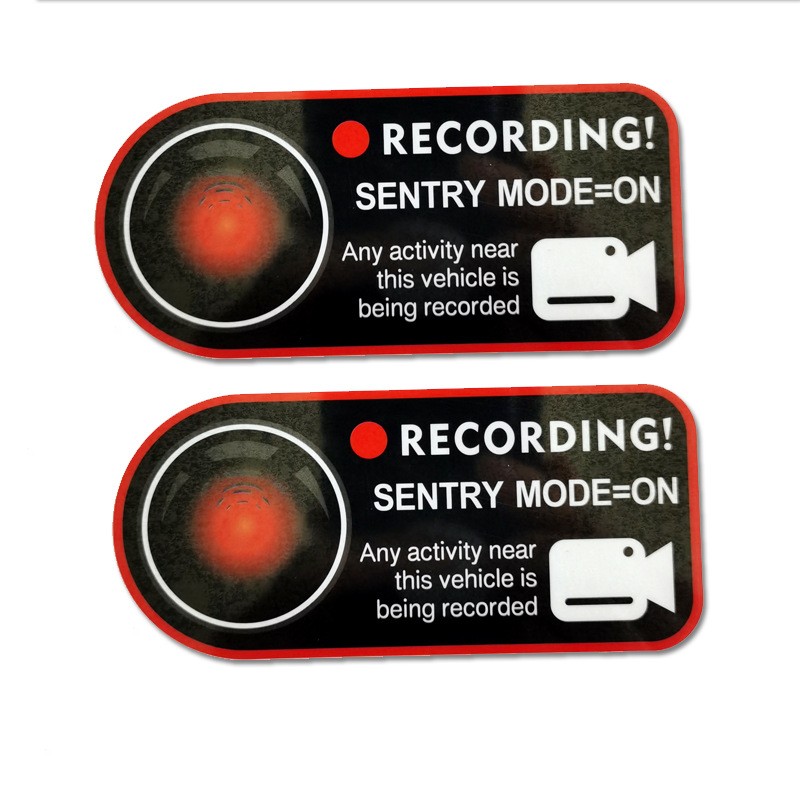 Anti-theft warning sentry mode clings for Tesla (4pcs) 