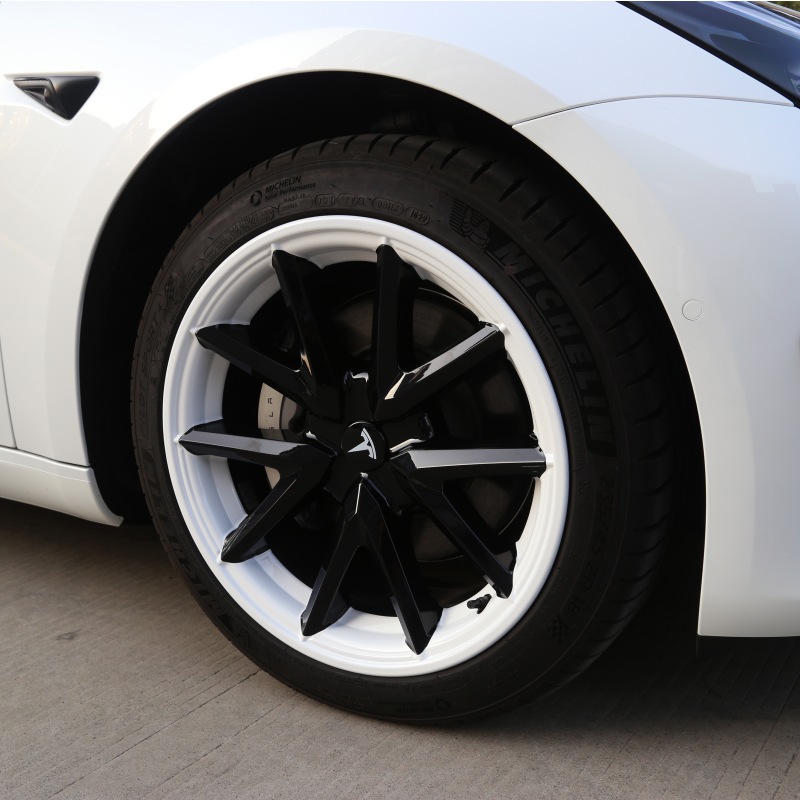 2017-2024 Tesla Model 3 Wheel Covers Hub Caps (18 in) - Matte