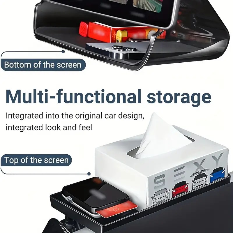 Magnetic Translucent Storage Box For Tesla Model 3/Y