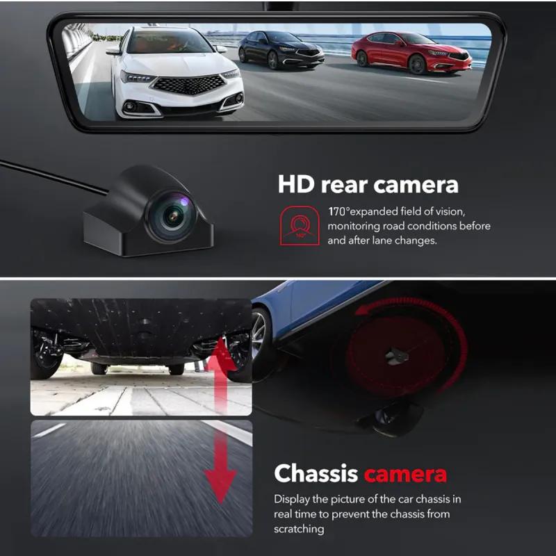 Model 3/Y 8.2” Live Streaming Rear View Mirror with Chassis Camera