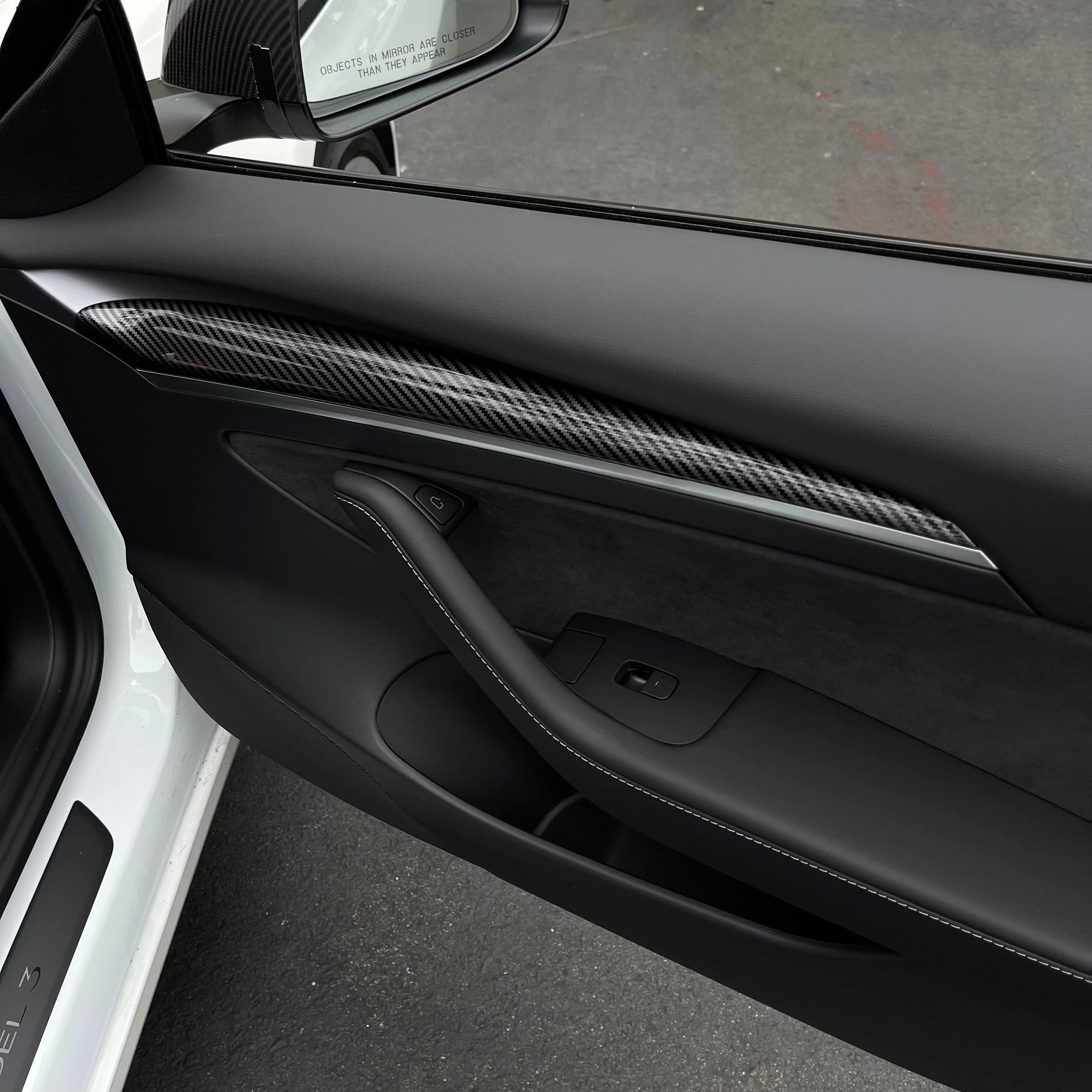 Door Trim for Tesla Model 3/Y - Real Molded Carbon Fiber