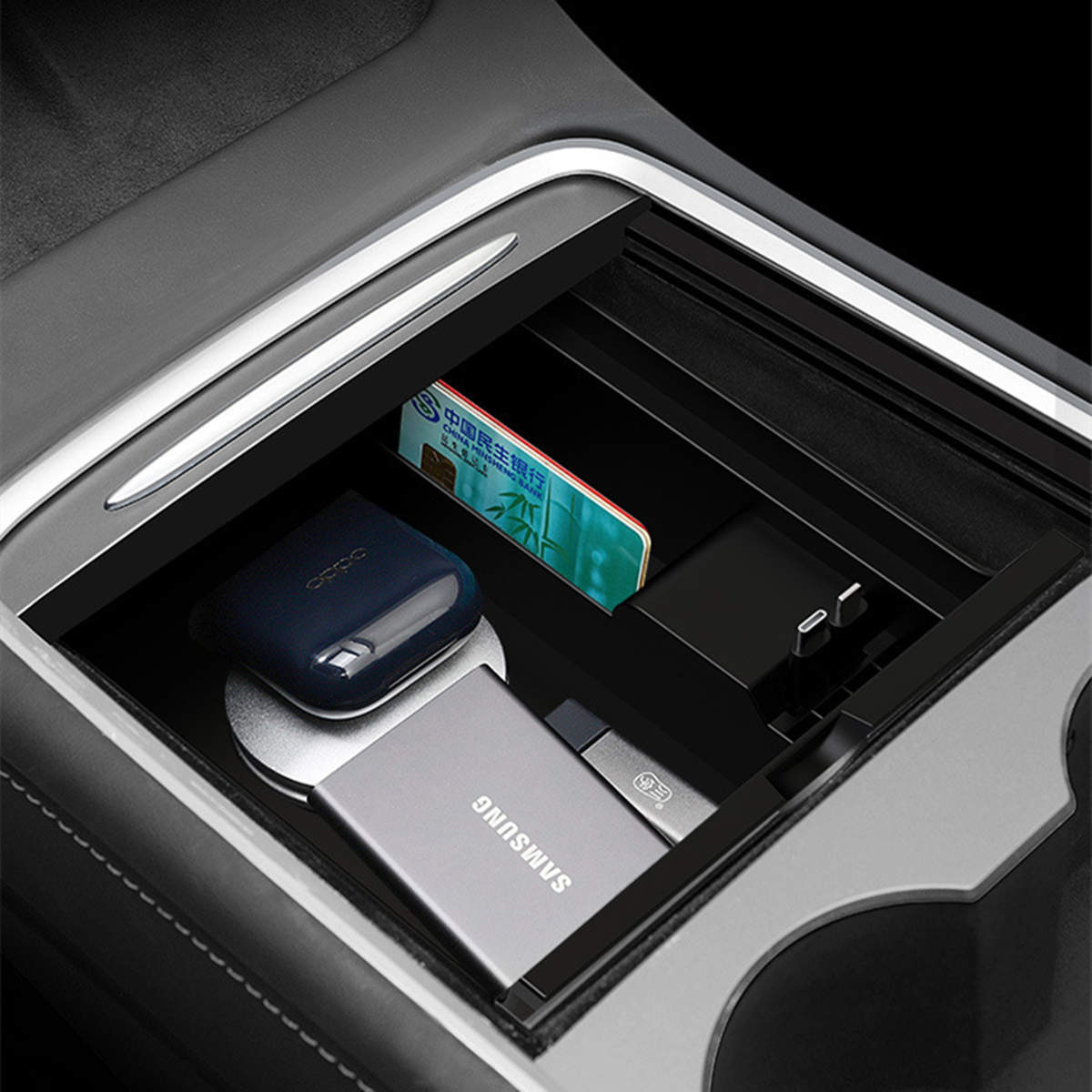 Tesla Model 3/Y With Charging Retractable Cable Storage Box