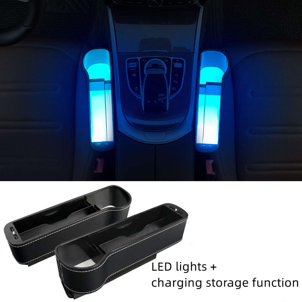 LED Seat Seam Storage Box for Tesla Model 3/Y