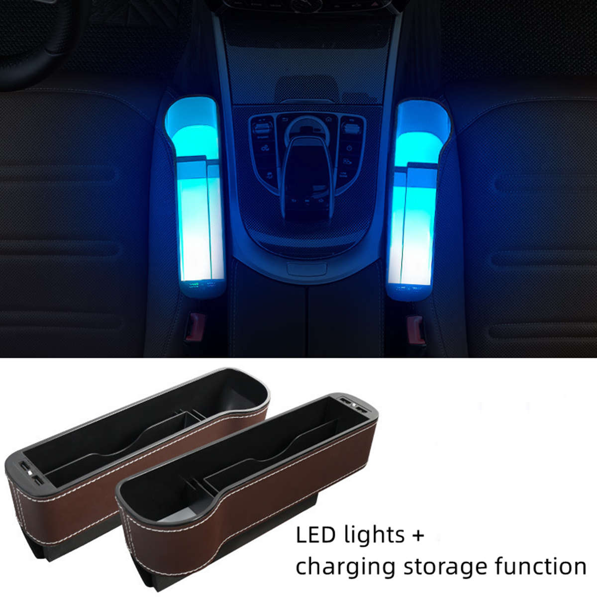 LED Seat Seam Storage Box for Tesla Model 3/Y