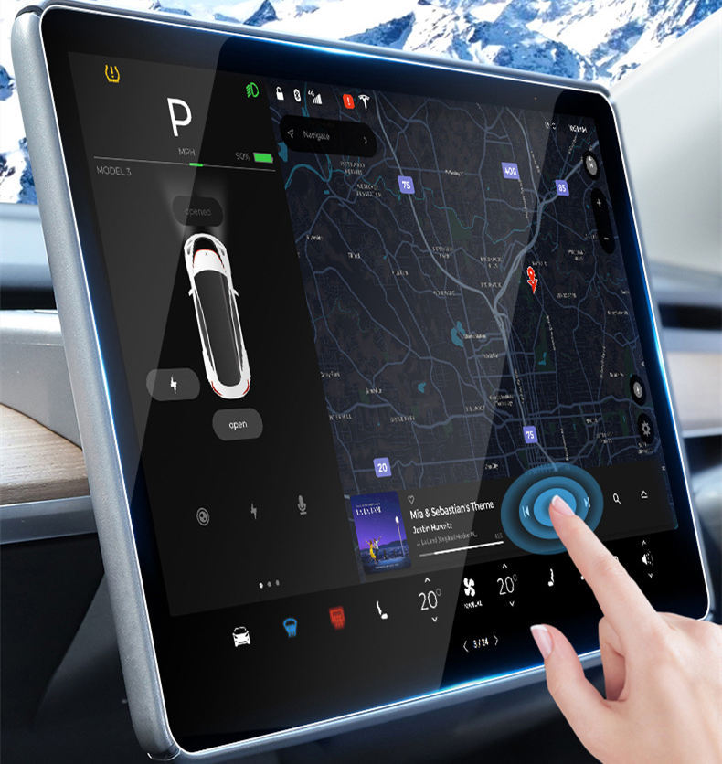 2pcs Tesla Model 3/Y Blue Light Screen Protector
