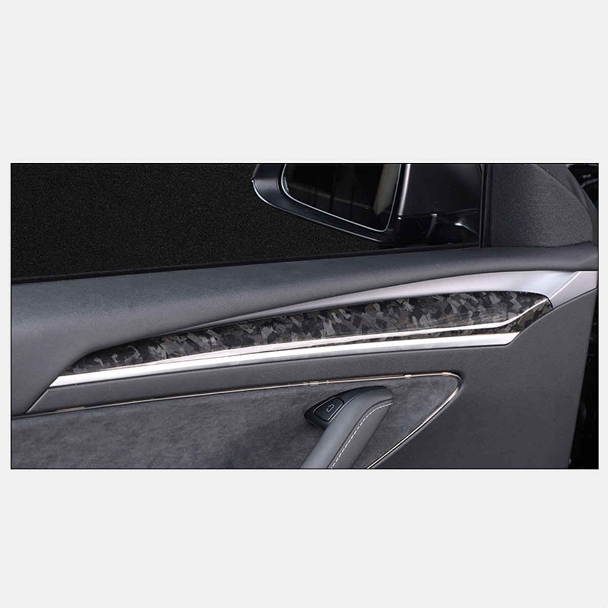 Door Trim for Tesla Model 3/Y - Real Molded Carbon Fiber