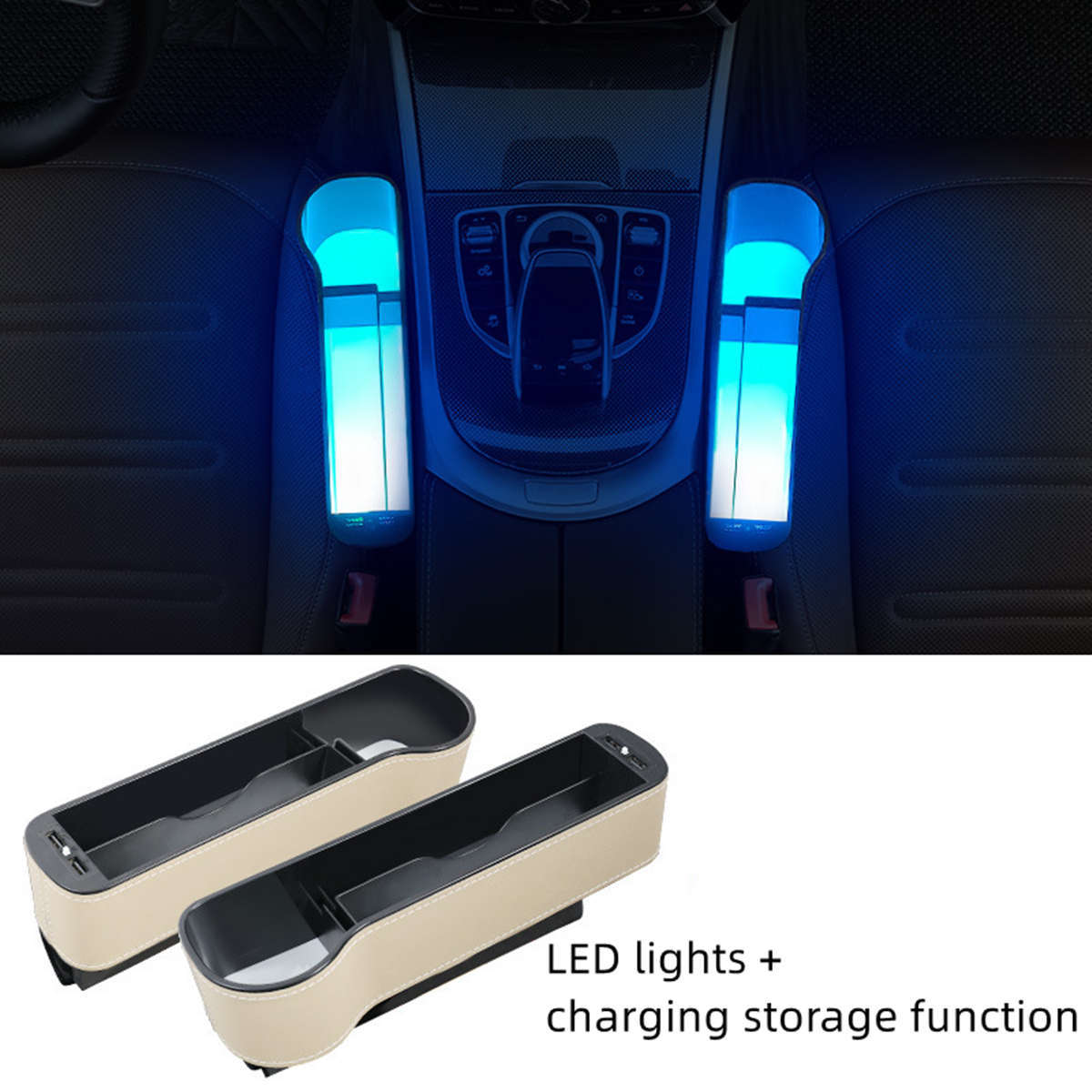 LED Seat Seam Storage Box for Tesla Model 3/Y