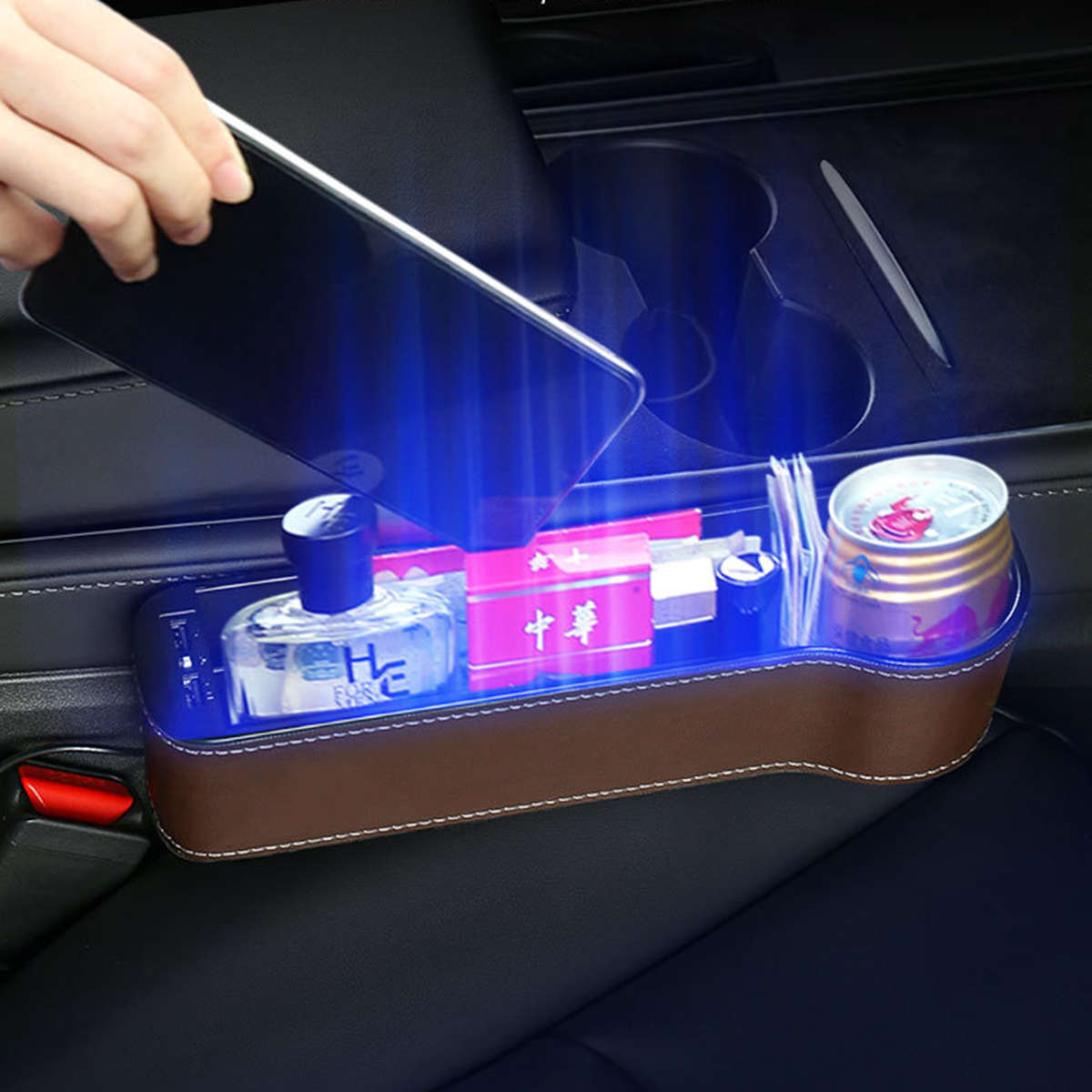 LED Seat Seam Storage Box for Tesla Model 3/Y