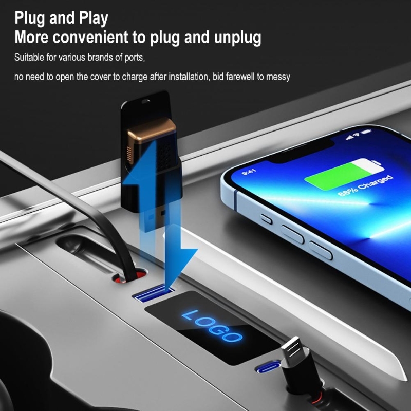 Retractable USB Hub for Tesla Model 3/Y