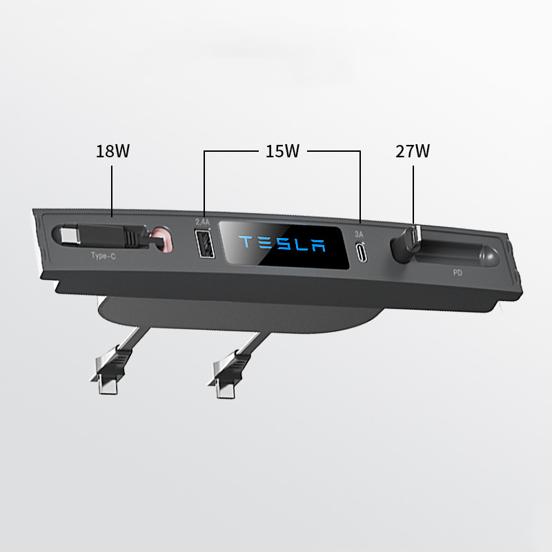 Retractable USB Hub for Tesla Model 3/Y