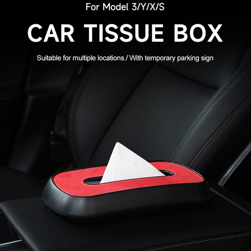 Suede Tesla Model S/3/X/Y Tissue Box