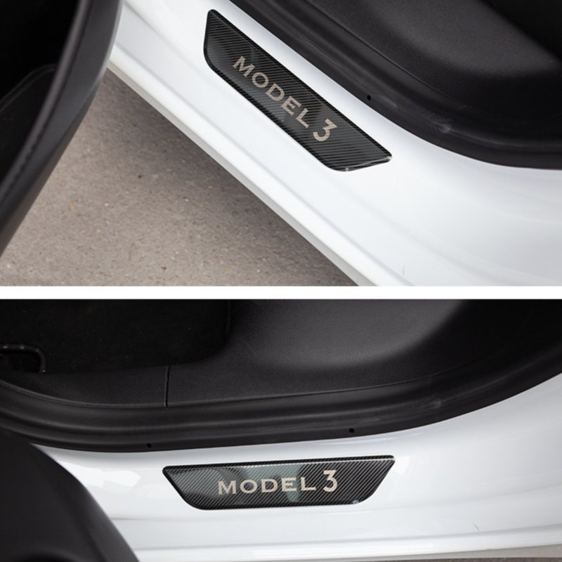 Tesla Model 3/Y Door Sill Covers Vinyl Wrap Protector