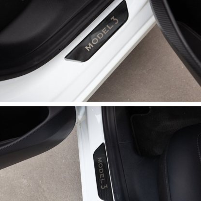 Tesla Model 3/Y Door Sill Covers Vinyl Wrap Protector