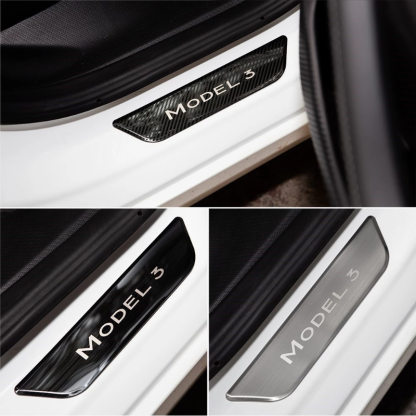 Tesla Model 3/Y Door Sill Covers Vinyl Wrap Protector
