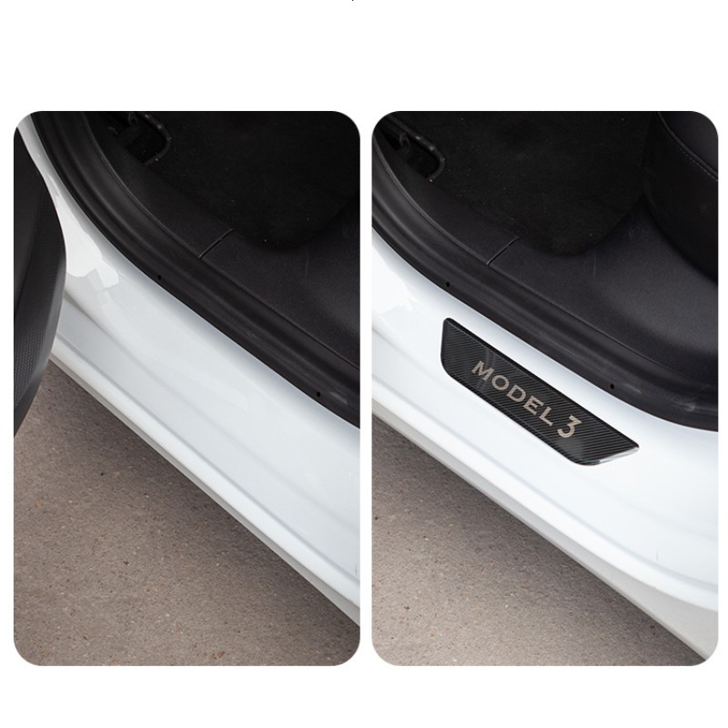 Tesla Model 3/Y Door Sill Covers Vinyl Wrap Protector