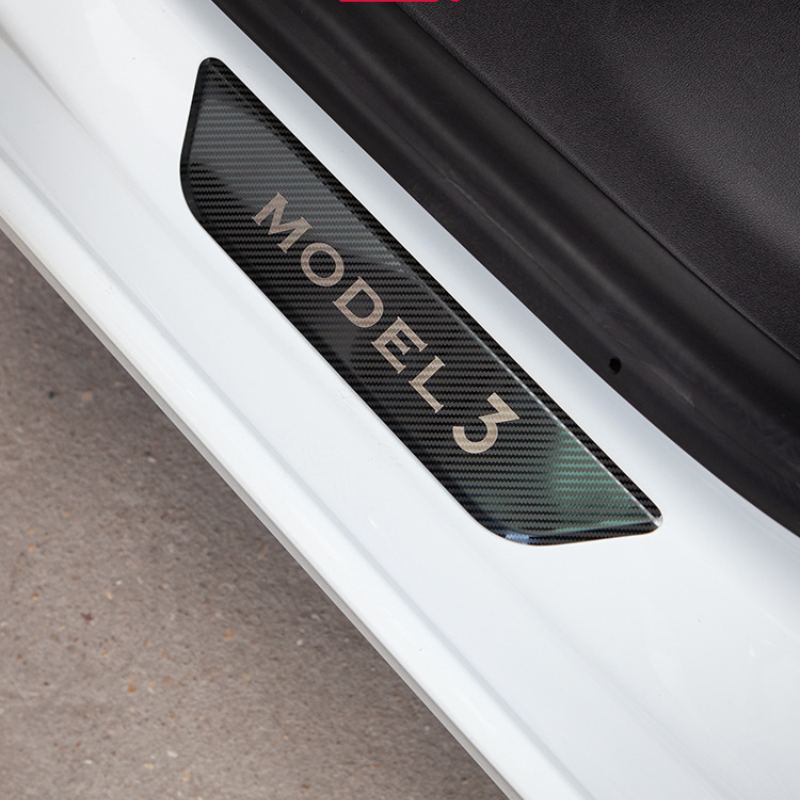 Tesla Model 3/Y Door Sill Covers Vinyl Wrap Protector