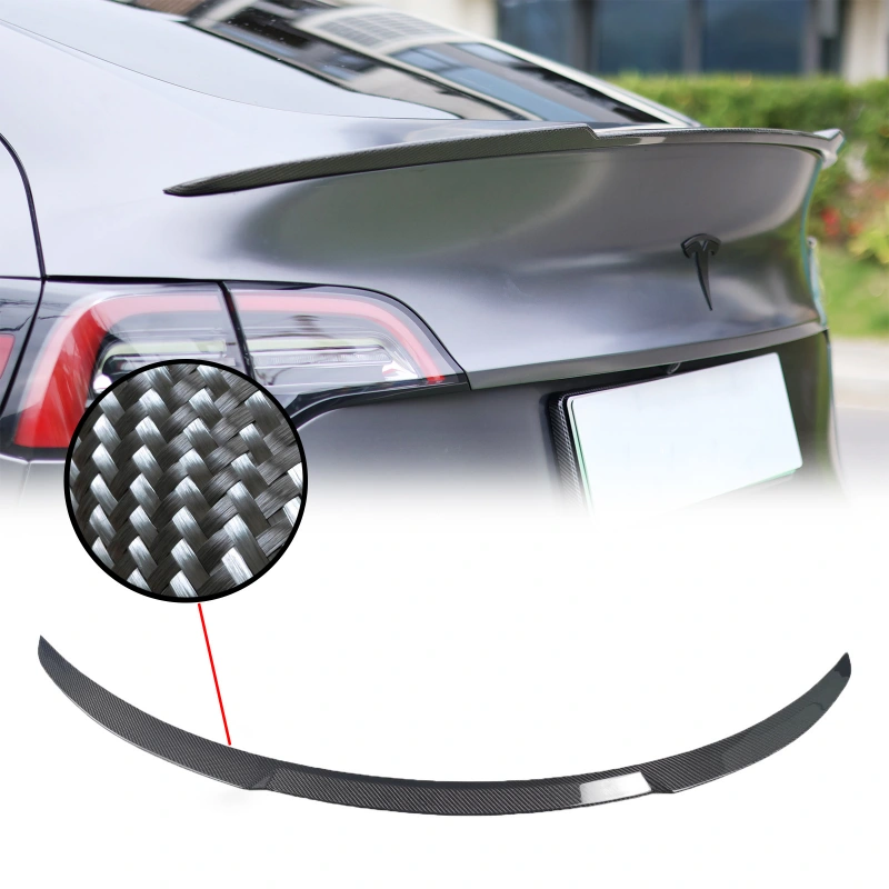  ThinSGO Tesla Model Y Matte Real Carbon Fiber Spoiler Trunk Lip Spoiler  Wing (Matte) : Automotive