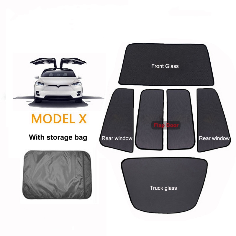 Tesla Model X Windshield Sunshade Front and Rear Sunroof（6pcs Full sunroof）