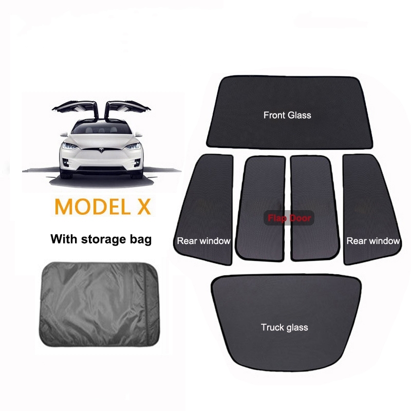 Tesla Model X Windshield Sunshade Front and Rear Sunroof(6pcs Full sunroof)