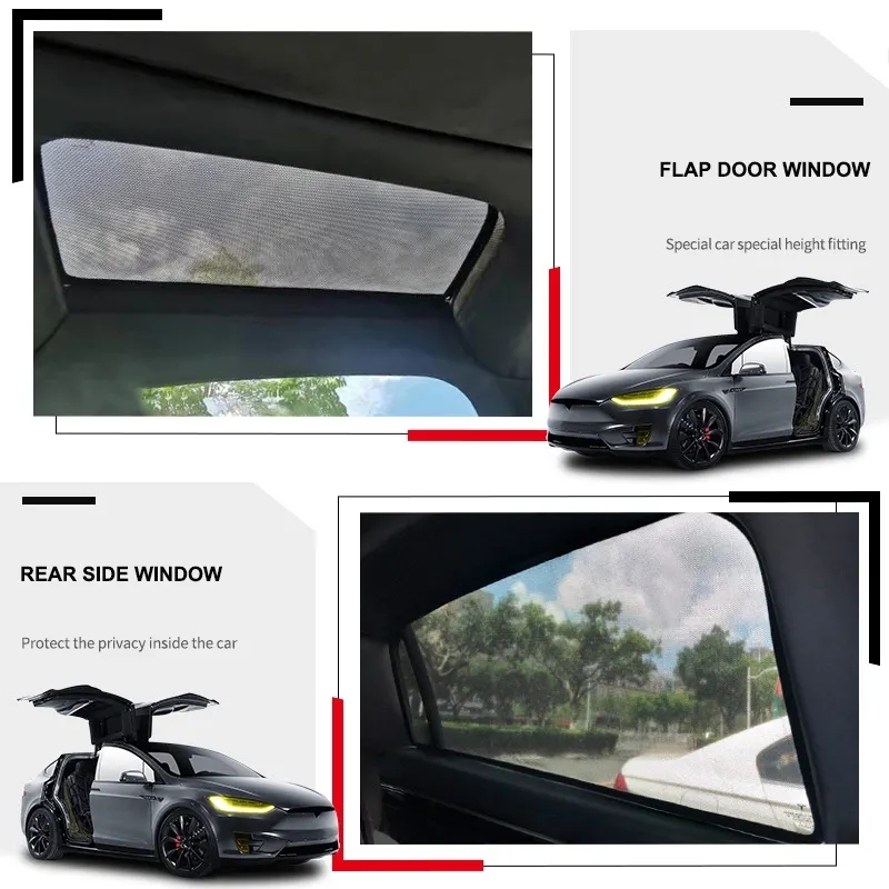 Tesla Model X Windshield Sunshade Front and Rear Sunroof(6pcs Full sunroof)