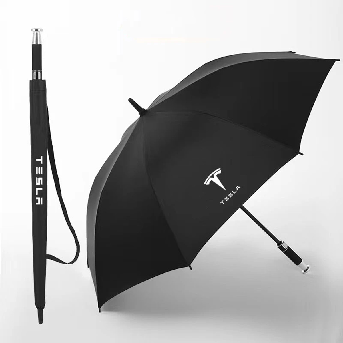 Tesla Umbrella With LED Flashlight Reflective Stripe