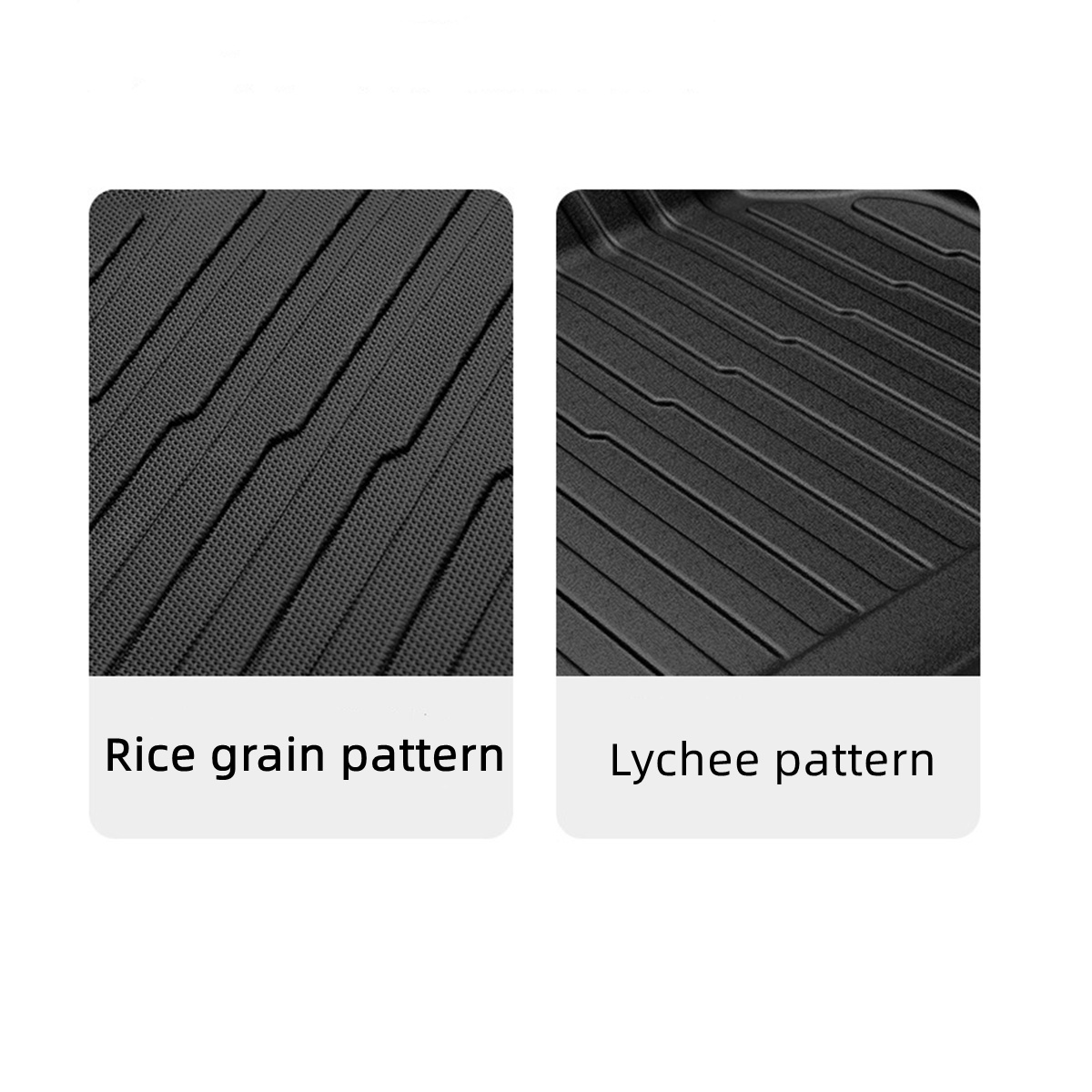 Lychee Pattern TPE Foot Mats for Tesla Model Y - Left rudder