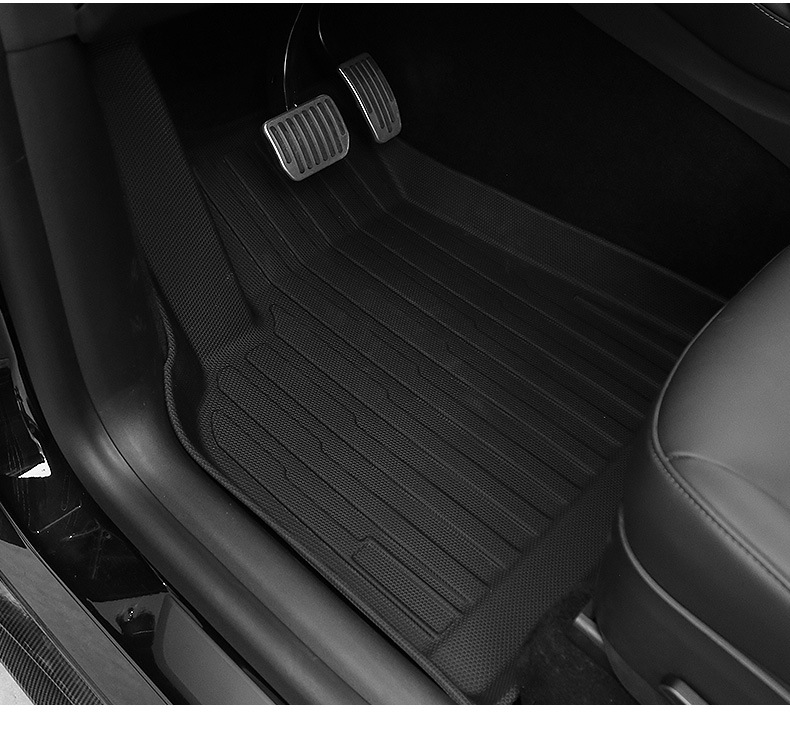 Lychee Pattern TPE Foot Mats for Tesla Model Y - Left rudder