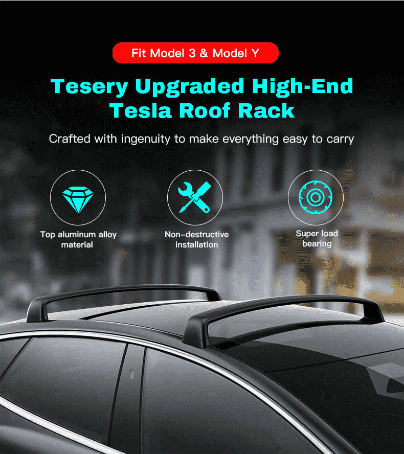 TESERY Roof Rack for Tesla Model 3 Highland / Model Y (Set of 2