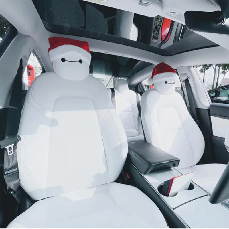 Christmas Hat for Tesla Model 3/X/S/Y Seats (2 hats with 2 pair of eyes)