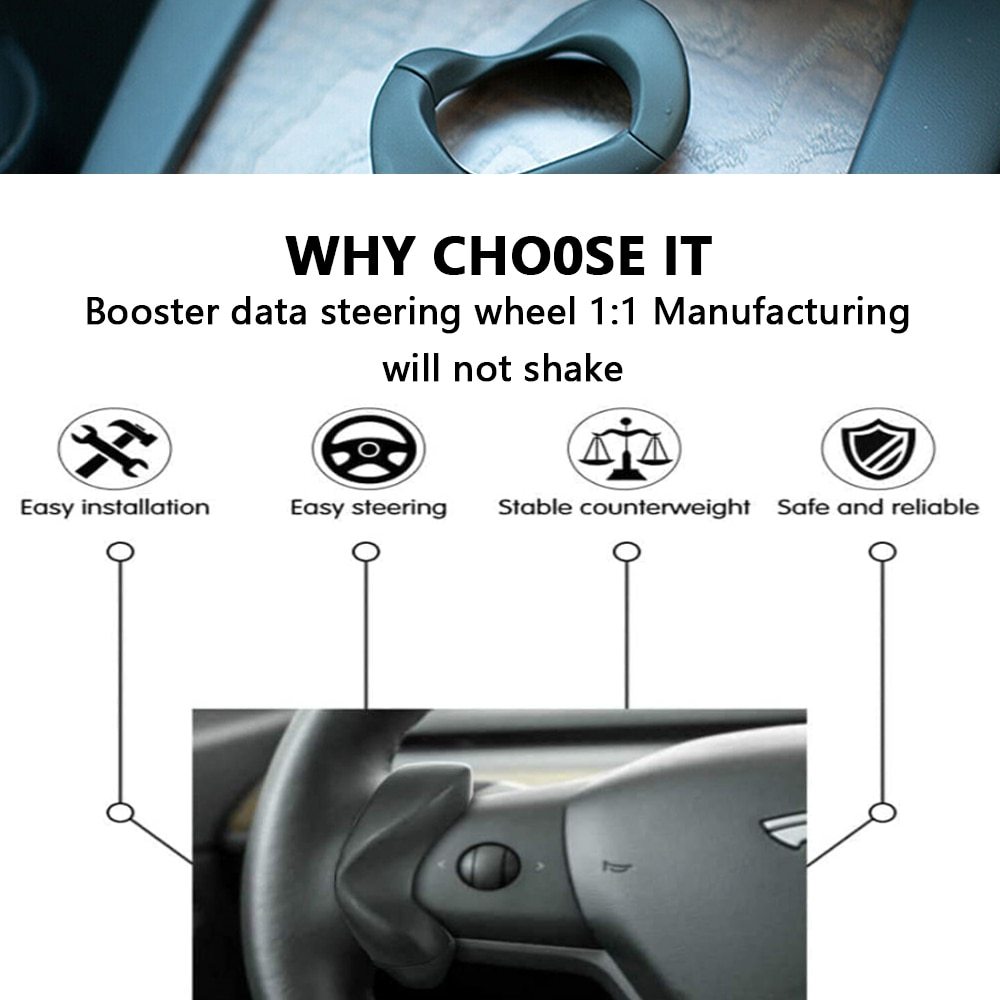 Steering Wheel Control Booster Counterweight Ring Automatic FSD Assisted Driving Compatible with Tesla Model S/3/X/Y-TESMAG