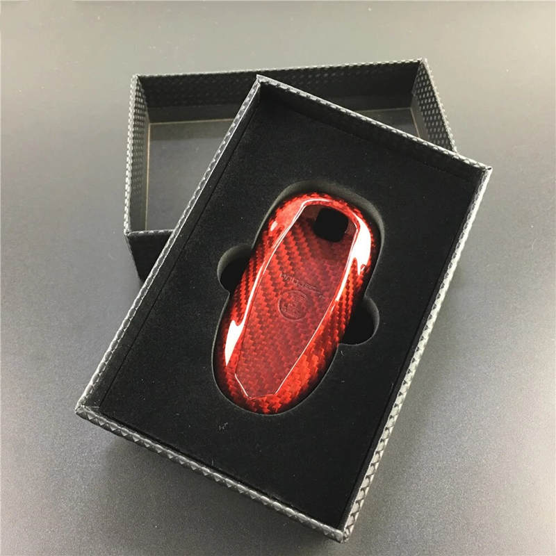 Carbon Fiber Key Fob Cover For Tesla Model S（2012-2018)
