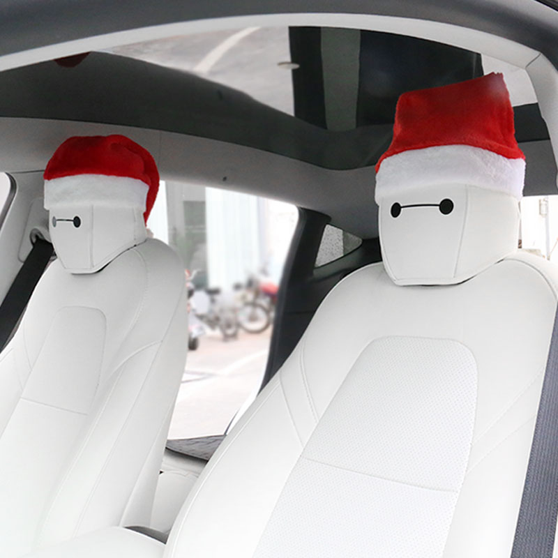 Christmas Hat for Tesla Model 3/X/S/Y Seats (2 hats with 2 pair of eyes)