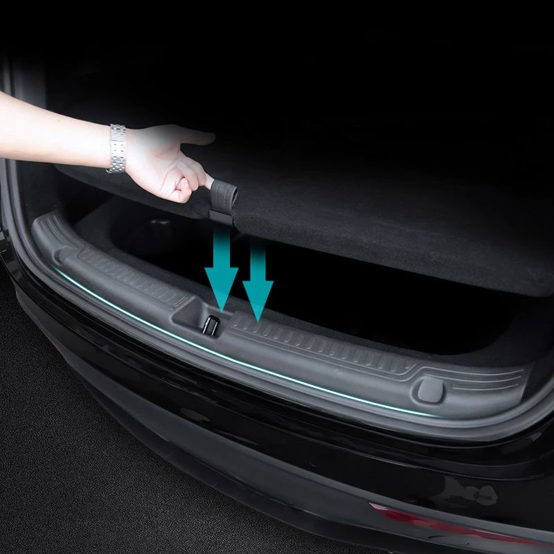 LED Car Door Sill Protector Scuff Plate DC 12V Fit For Tesla Model Y  2020-2023