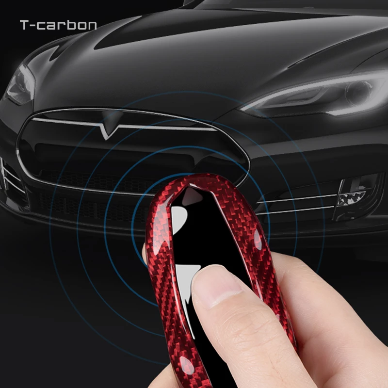 Carbon Fiber Key Fob Cover For Tesla Model S（2012-2018)
