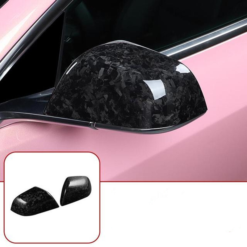 Tesla Model 3 Carbon Fiber Mirror Caps (Set of 2 Covers) - Real Carbon Fiber