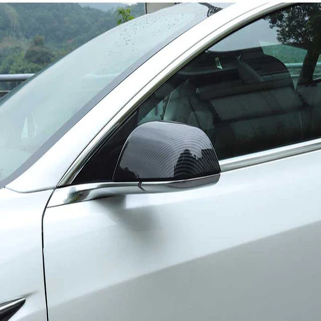 Tesla Model Y Carbon Fiber Mirror Caps -Real Molded Carbon Fiber