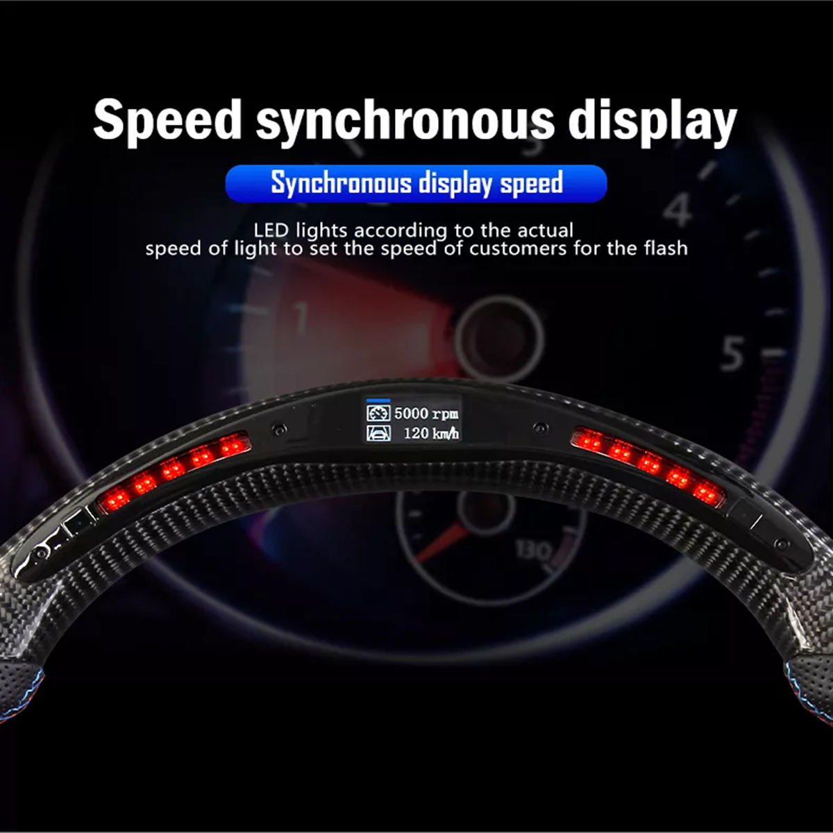 LED Sport Carbon Fiber Steering Wheel for Tesla Model 3 / Y