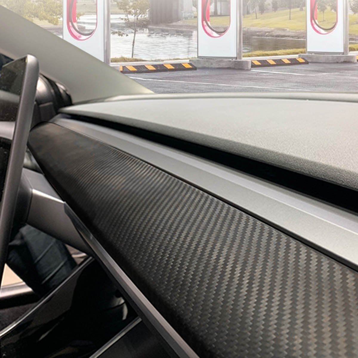 Carbon Fiber Dash Cover for Tesla Model 3/Y