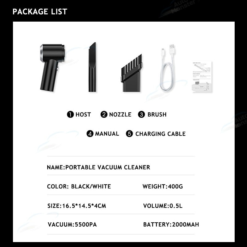 120W 9000pa Handheld Portable Vacuum Cleaner