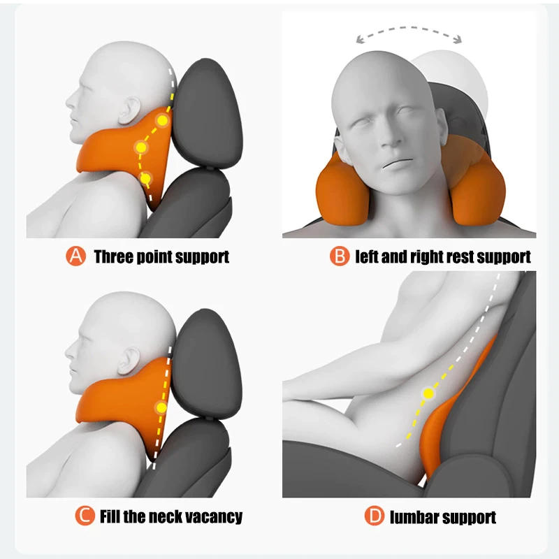 2pcs Tesla U-Shaped Memory Foam Headrest