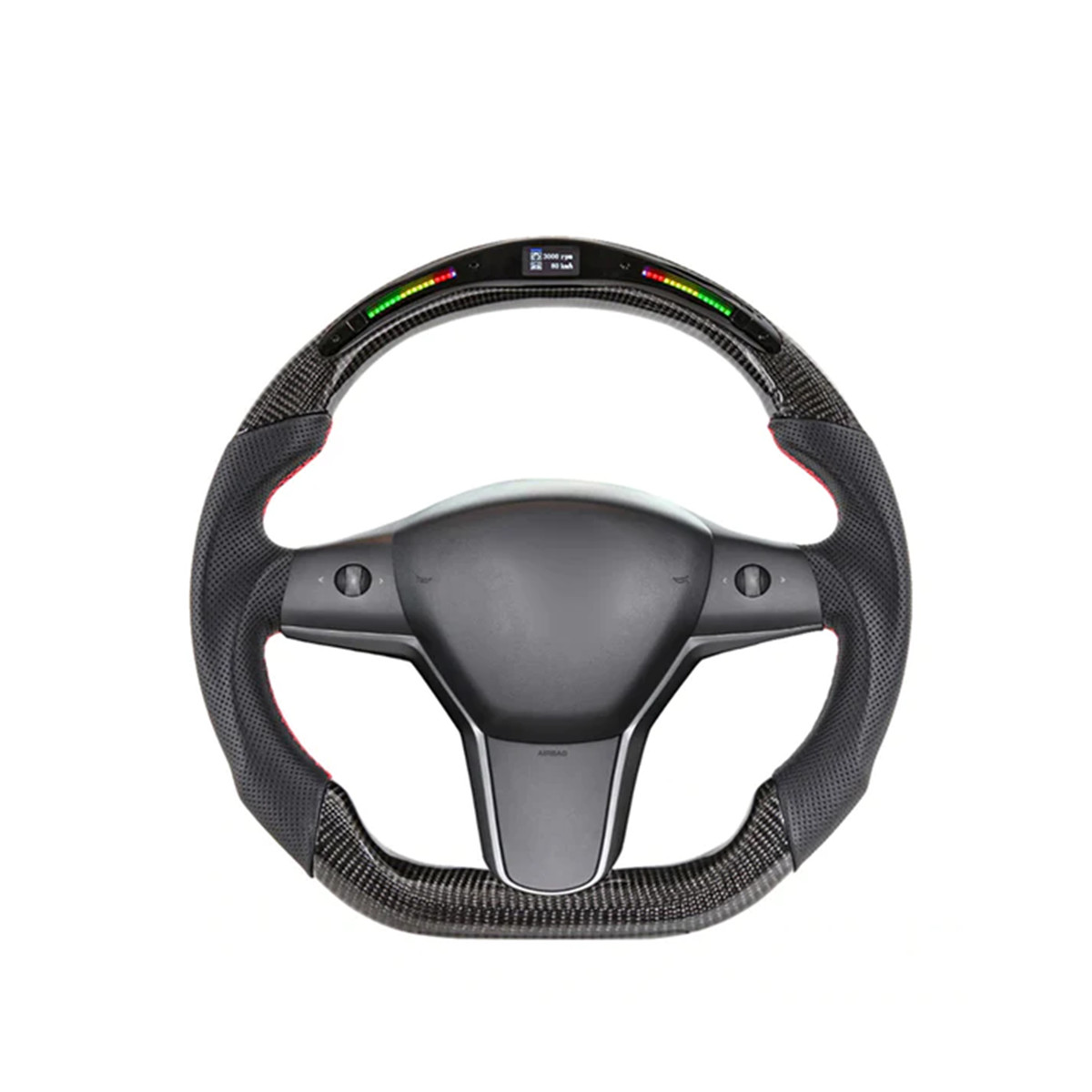 LED Sport Carbon Fiber Steering Wheel for Tesla Model 3 / Y