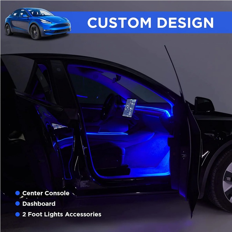 Neon Car Lights Center Console Dashboard Light Ambient Light For Tesla  Model 3 Y