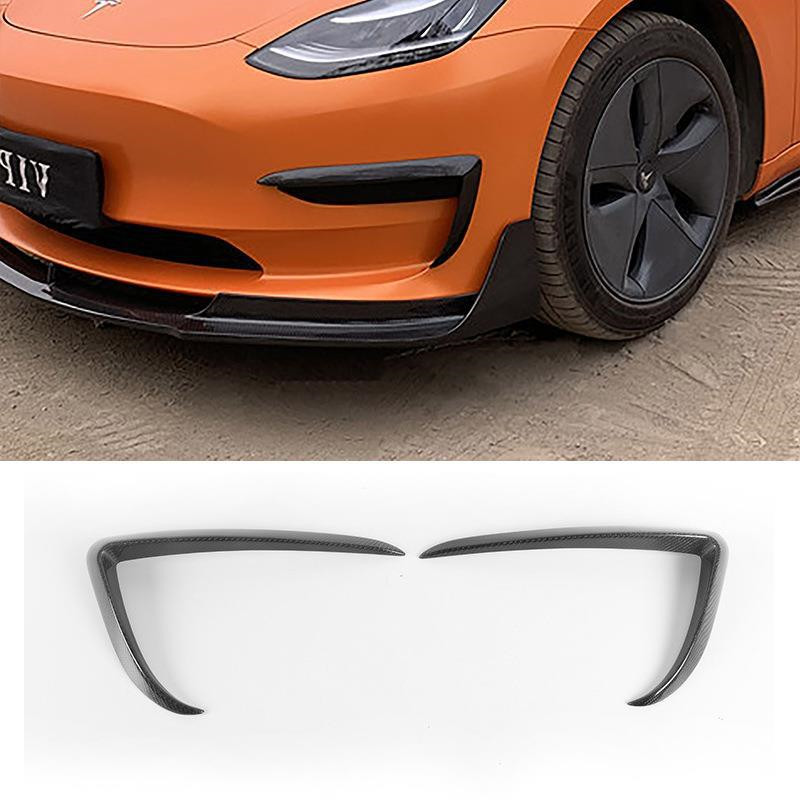 Trim for Tesla Model 3 Fog Lights (1 Pair) - Real Molded Carbon Fiber