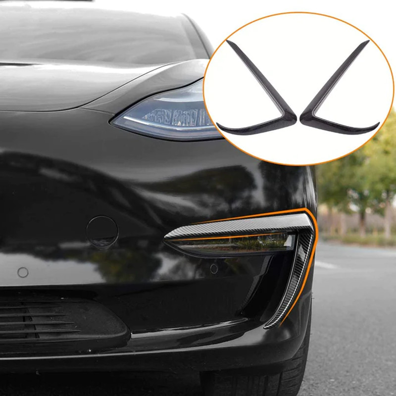 Trim for Tesla Model 3 Fog Lights (1 Pair) - Real Molded Carbon Fiber