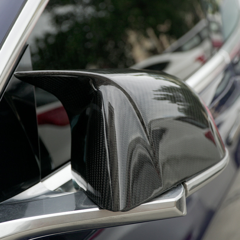 Tesla Model 3 Mirror Cover in the Shape of a Bullhorn